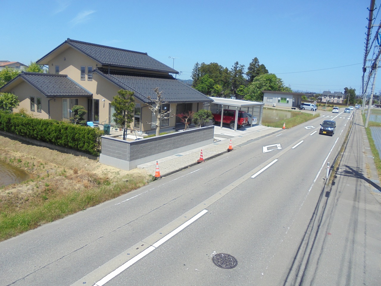 道路拡張のため外構工事